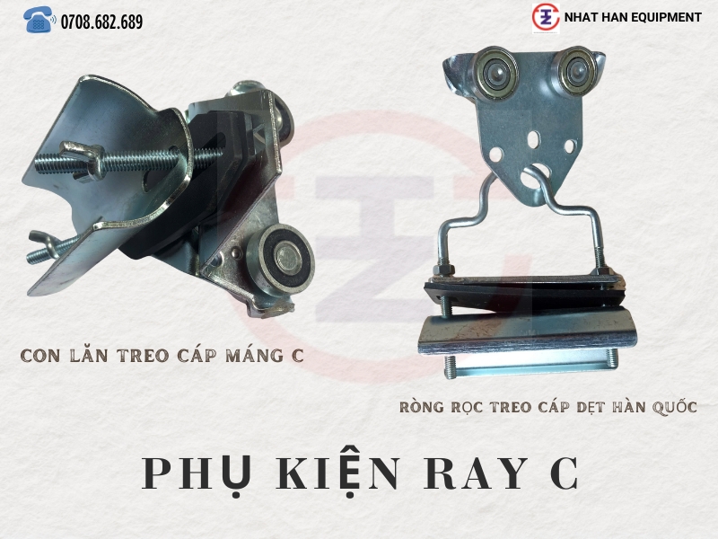 CON LĂN TREO CÁP MÁNG C, RÒNG RỌC TREO CÁP DẸT