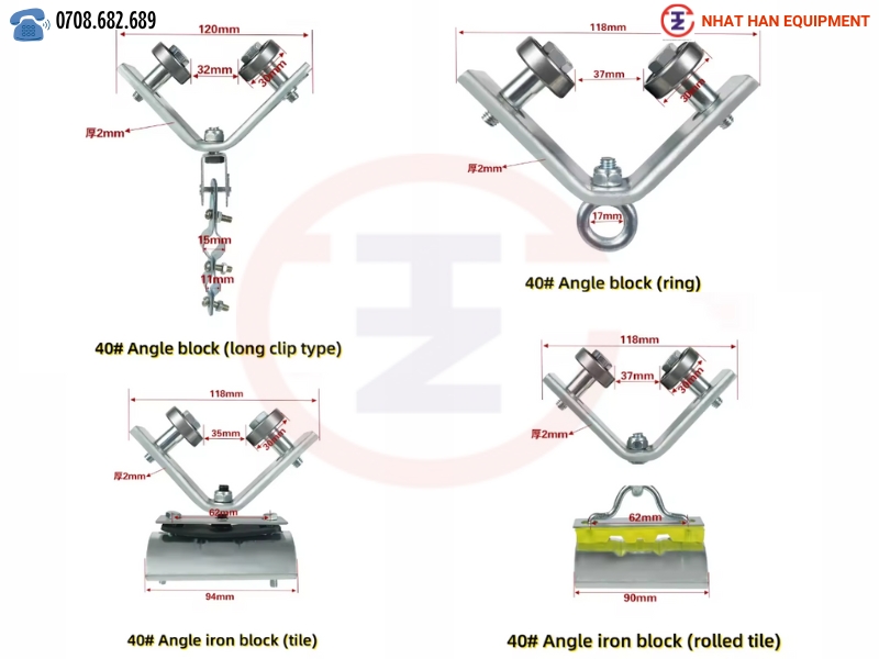 KÍCH THƯỚC CON LĂN TREO THÉP V